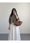 SHAY MÜSLİN HAKİ CROP GÖMLEK