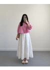 SHAY MÜSLİN PEMBE CROP GÖMLEK