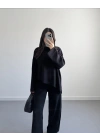 SİYAH ASİMETRİK KESİM TRİKO TAKIM