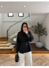 SİYAH BAĞCIKLI DİK YAKA GÖMLEK-5566
