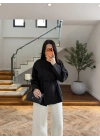 SİYAH BAĞCIKLI DİK YAKA GÖMLEK-5566