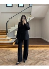 SİYAH BAĞLAMA DETAYLI BLAZER CEKET -7657
