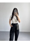 SİYAH BEL BAĞLAMALI ŞALVAR PANTOLON