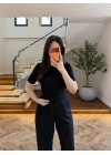 SİYAH BUZY KISA KOL BODY - 1164