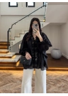 SİYAH DANTELLİ GÖMLEK -5108