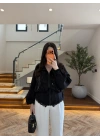 SİYAH DANTELLİ İŞLEMELİ TASARIM CEKET-9773