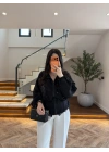 SİYAH DANTELLİ İŞLEMELİ TASARIM CEKET-9773
