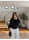 SİYAH DANTELLİ İŞLEMELİ TASARIM CEKET-9773