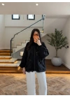 SİYAH DANTELLİ İŞLEMELİ TASARIM CEKET-9773