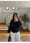 SİYAH DANTELLİ İŞLEMELİ TASARIM CEKET-9773