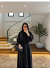 SİYAH FULAR DETAY ELBİSE -2348
