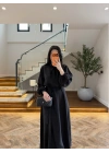 SİYAH FULAR DETAY ELBİSE -2348