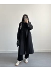 SİYAH FULARLI PREMİUM TRENÇKOT