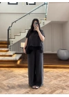 SİYAH GARNİLİ BLUZ PANTOLON TAKIM -51420