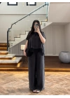 SİYAH GARNİLİ BLUZ PANTOLON TAKIM -51420
