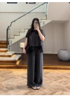SİYAH GARNİLİ BLUZ PANTOLON TAKIM -51420