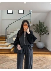 SİYAH GARNİLİ BOMBER PANTOLON TAKIM-51458