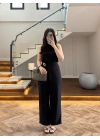 SİYAH HALTER YAKA BLUZ TAKIM-9160