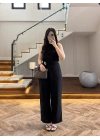 SİYAH HALTER YAKA BLUZ TAKIM-9160