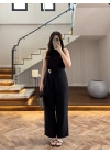 SİYAH HALTER YAKA BLUZ TAKIM-9160