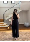 SİYAH HALTER YAKA BLUZ TAKIM-9160