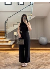 SİYAH HALTER YAKA BLUZ TAKIM-9160