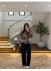 SİYAH KALIN KORSELİ BLUZ-5158
