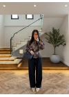 SİYAH KALIN KORSELİ BLUZ-5158