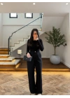 SİYAH KAYIK YAKA BUZY UZUN KOL BODY-4081