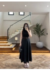 SİYAH KEMER DETAYLI ETEK - 580547