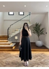 SİYAH KEMER DETAYLI ETEK - 580547