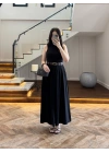 SİYAH KEMERLİ ETEKLİ PANTOLON-51354