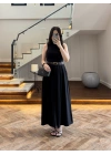 SİYAH KEMERLİ ETEKLİ PANTOLON-51354