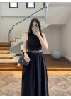 SİYAH KEMERLİ ETEKLİ PANTOLON-51354
