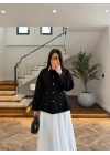 SİYAH KONTRAST YAKALI CEKET-7755