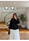 SİYAH KONTRAST YAKALI CEKET-7755