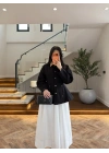 SİYAH KONTRAST YAKALI CEKET-7755