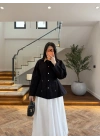 SİYAH KONTRAST YAKALI CEKET-7755