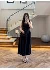SİYAH KUŞAKLI ELBİSE- 3998