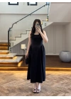 SİYAH KUŞAKLI ELBİSE- 3998