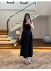 SİYAH KUŞAKLI ELBİSE- 3998