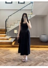 SİYAH KUŞAKLI ELBİSE- 3998