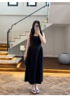 SİYAH KUŞAKLI ELBİSE- 3998