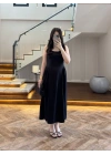 SİYAH KUŞAKLI ELBİSE- 3998
