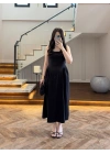 SİYAH KUŞAKLI ELBİSE- 3998