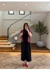 SİYAH ÖNDEN PİLELİ PANTOLON -1014