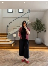 SİYAH ÖNDEN PİLELİ PANTOLON -1014
