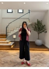 SİYAH ÖNDEN PİLELİ PANTOLON -1014