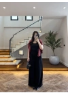 SİYAH PİLELİ ARKA KAPAK DETAY PANTOLON-3939