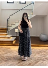 SİYAH PUANTİYE ETEK -D31118